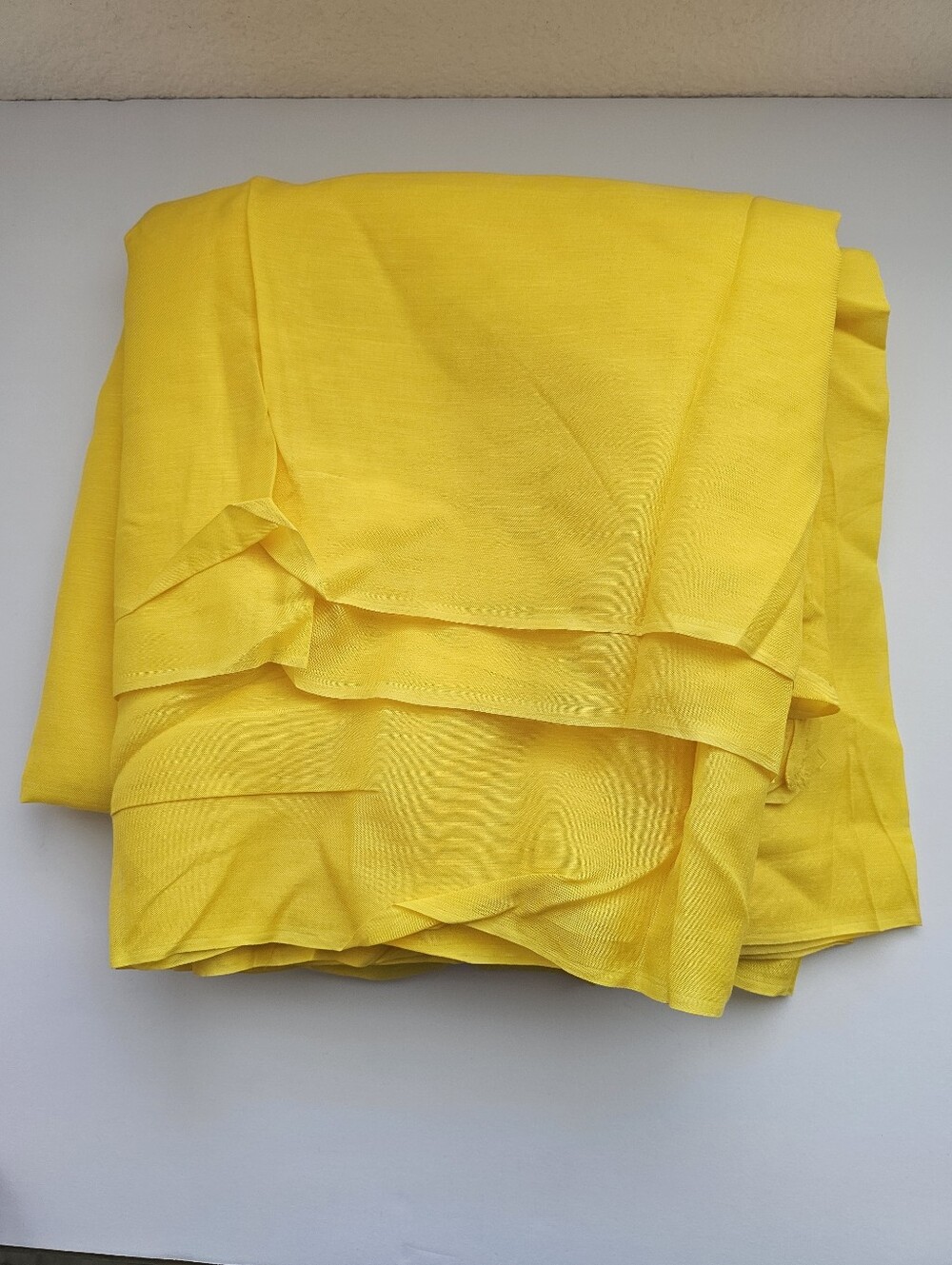 Vintage Bright Canary Yellow Sheer Fabric - 4.5 Yards - 1960s Mod